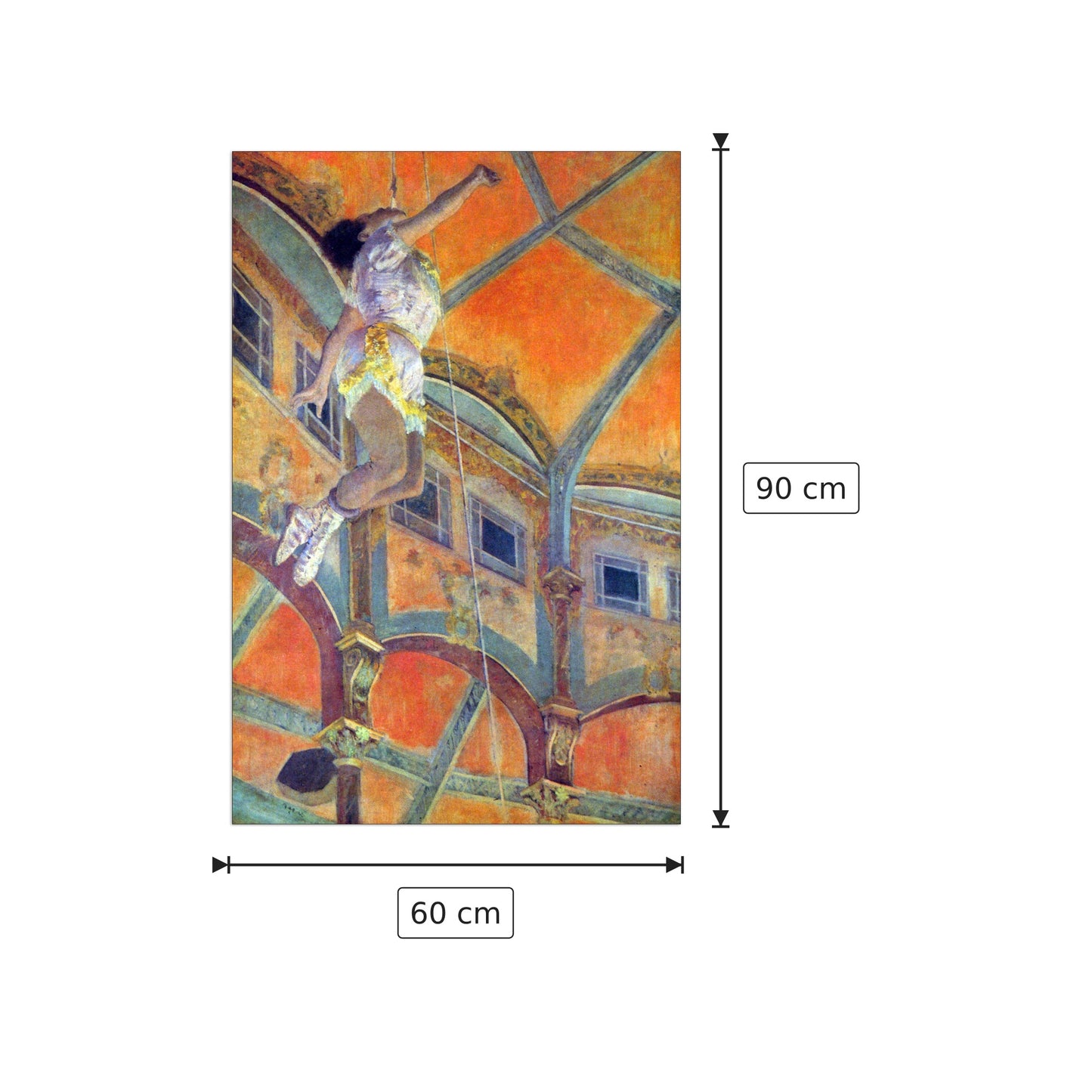 Miss Lala al circo Fernando - Degas Edgar - cm 60x90 - Pannello in MDF