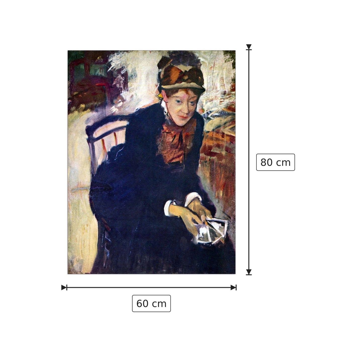 Ritratto di Miss Cassatt con le carte - Degas Edgar - cm 60x80 - Pannello in MDF