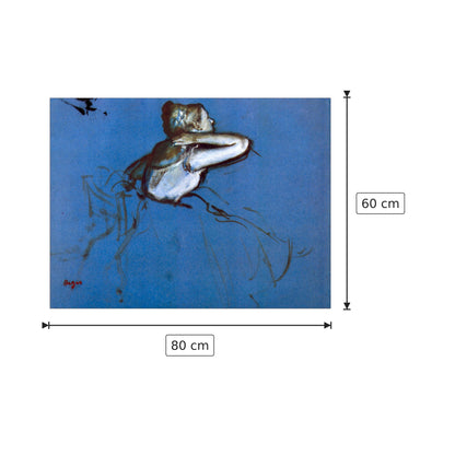 Danzatrice seduta di profilo con mano al collo - Degas Edgar - cm 80x60 - Pannello in MDF
