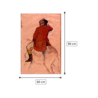 Cavaliere con giacca rossa - Degas Edgar - cm 60x90 - Pannello in MDF