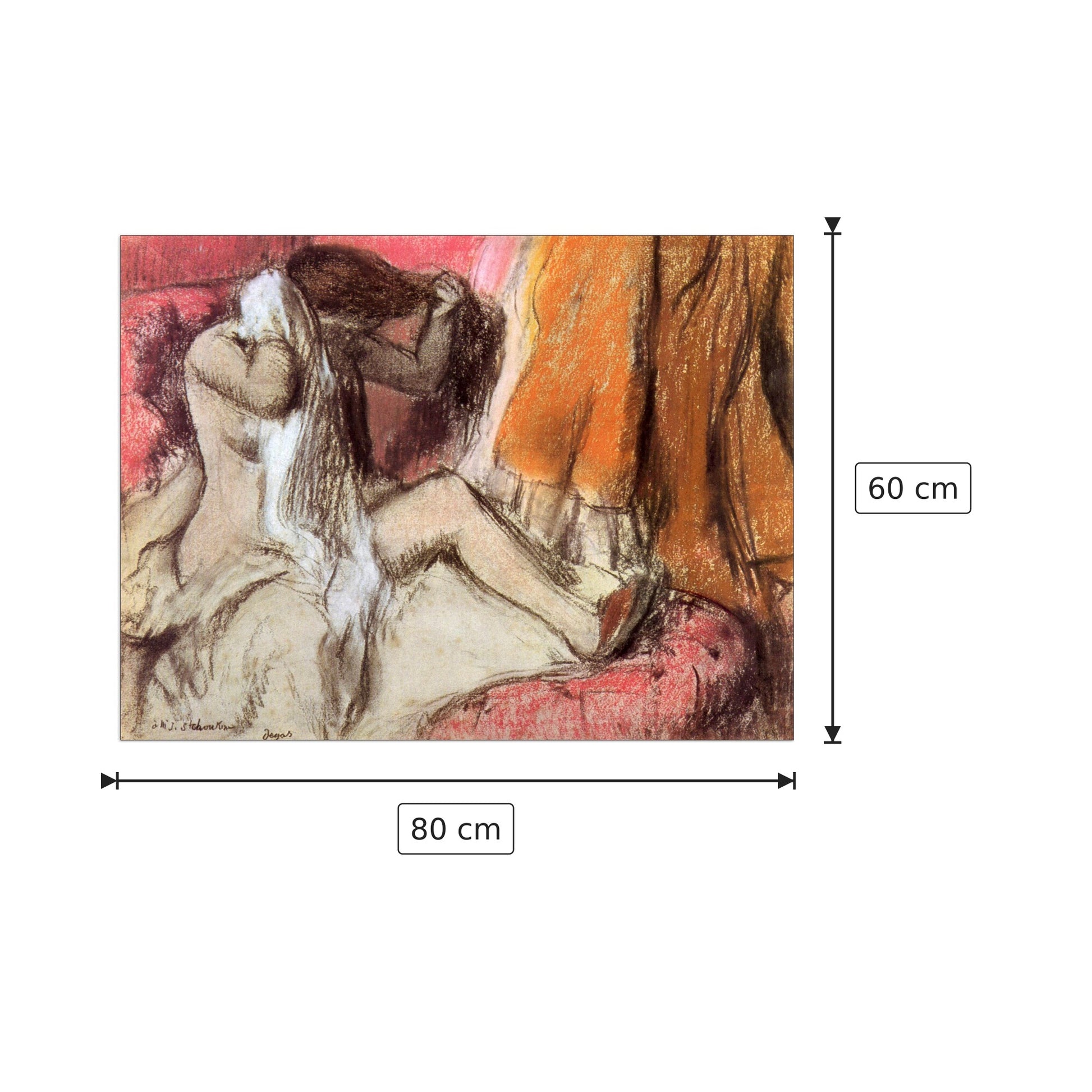 Nudo su chaise longue - Degas Edgar - cm 80x60 - Pannello in MDF