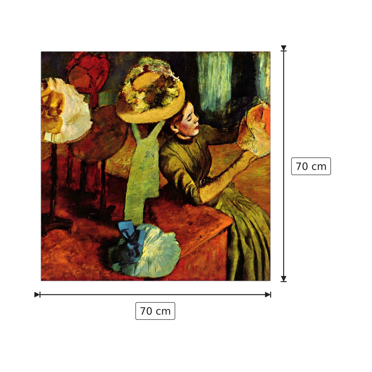 La modista - Degas Edgar - cm 70x70 - Pannello in MDF