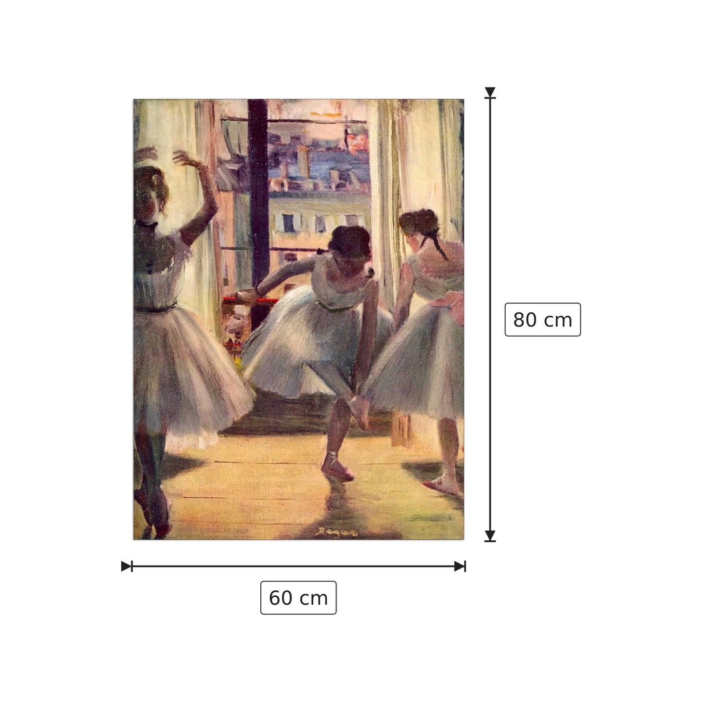 Tre ballerine in sala di prova - Degas Edgar - cm 60x80 - Pannello in MDF