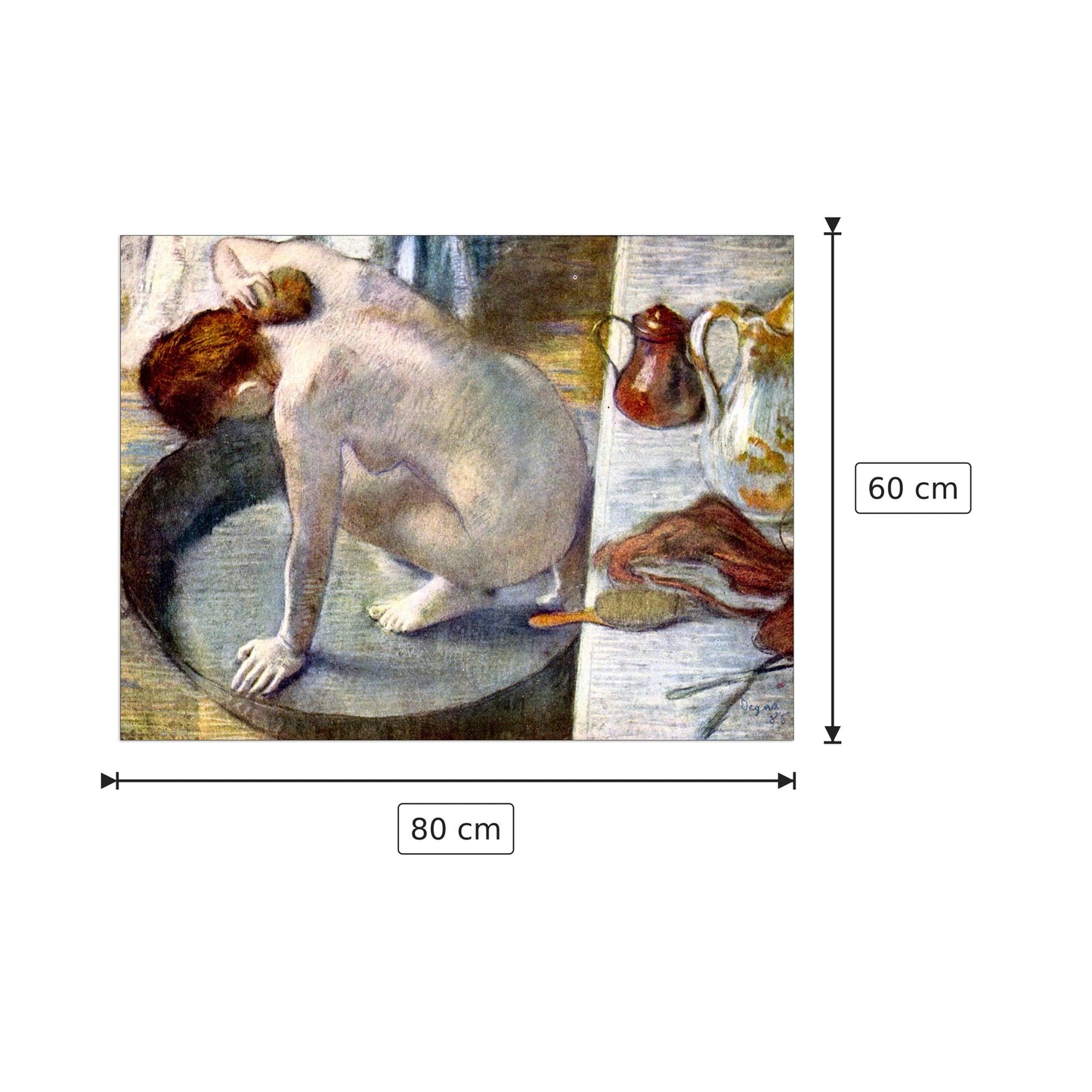 Donna al bagno - Degas Edgar - cm 80x60 - Pannello in MDF