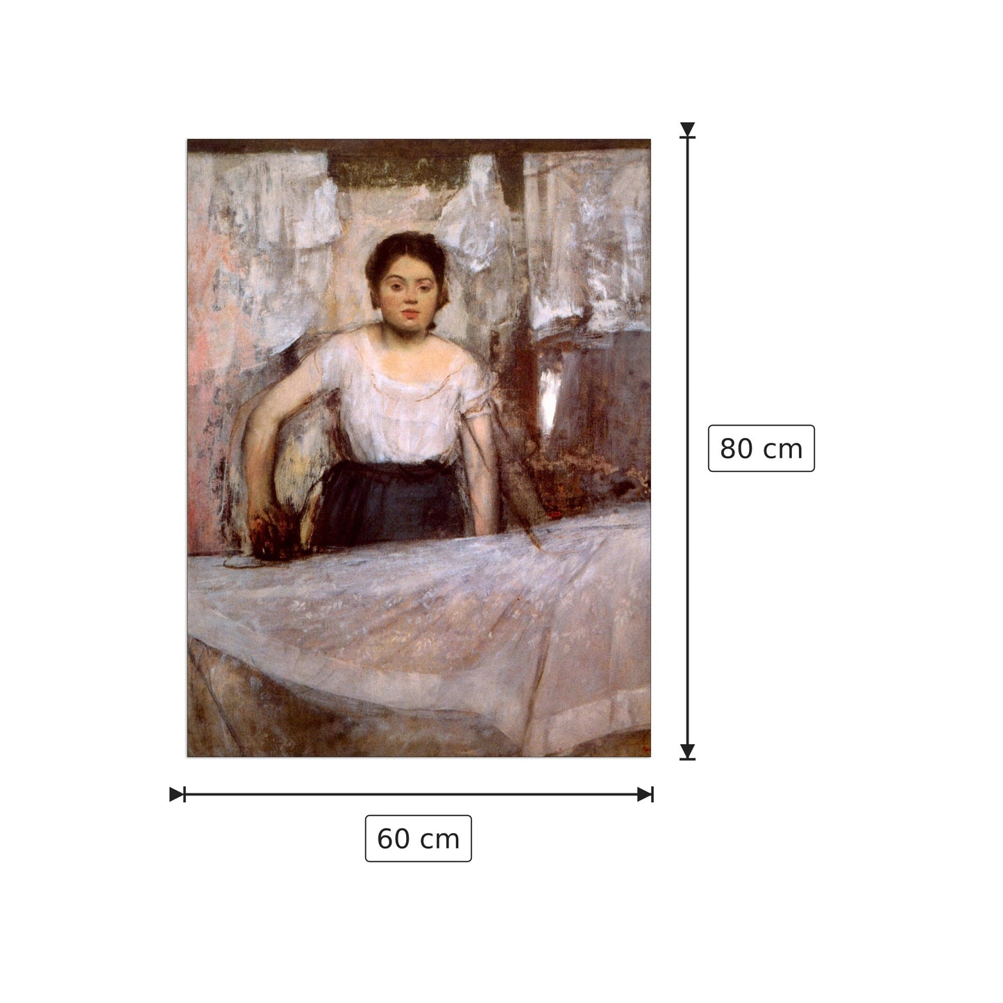Donna che stira - Degas Edgar - cm 60x80 - Pannello in MDF