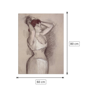 Donna che si pettina - Degas Edgar - cm 60x80 - Pannello in MDF