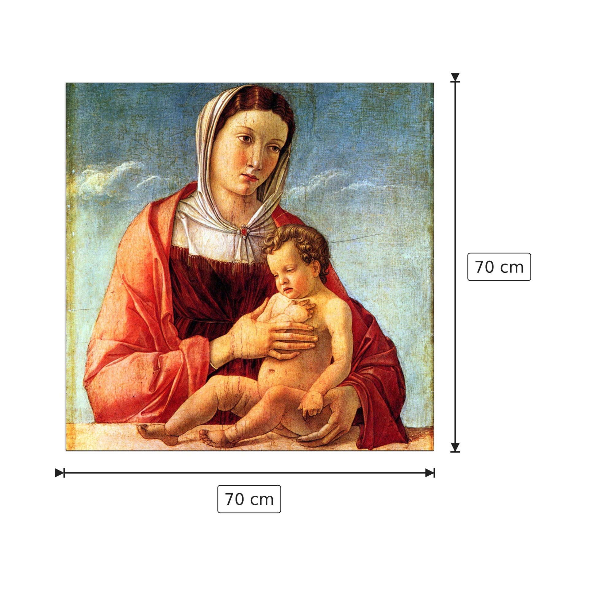 Madonna - Bellini Giovanni - cm 70x70 - Pannello in MDF