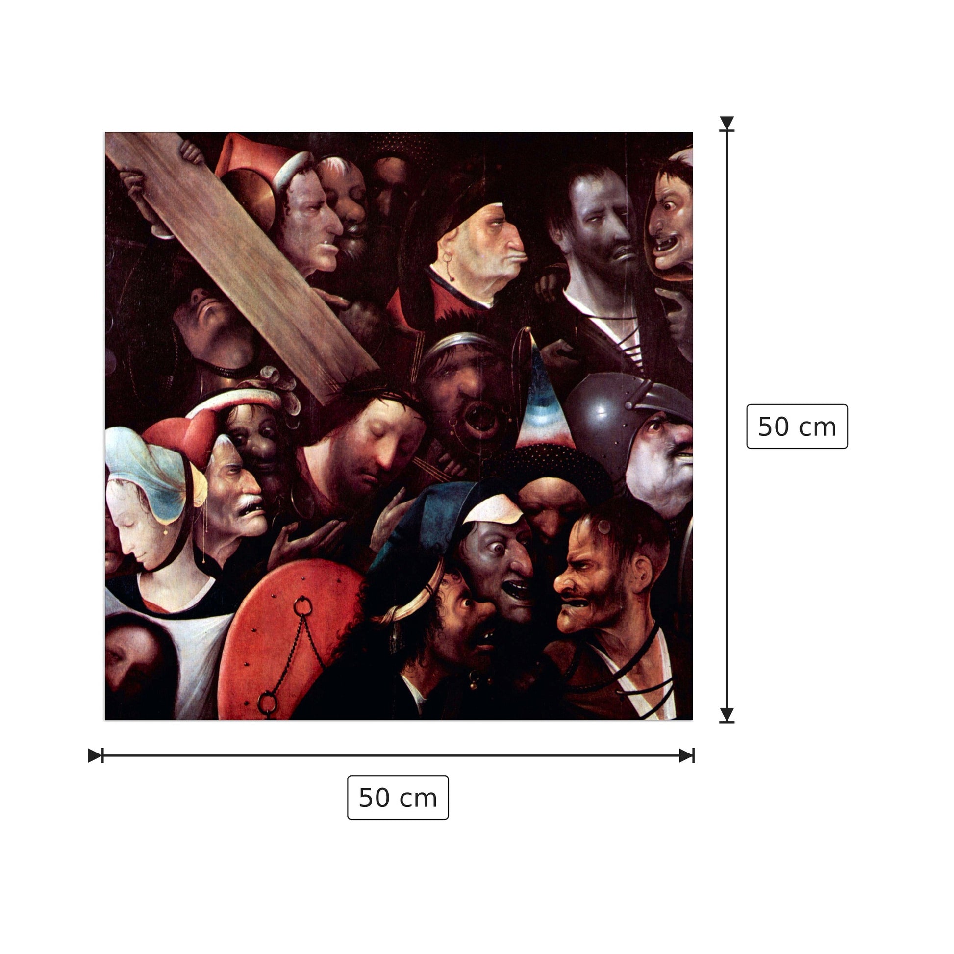 Crocifissione - Bosch Hieronymus - cm 50x50 - Pannello in MDF