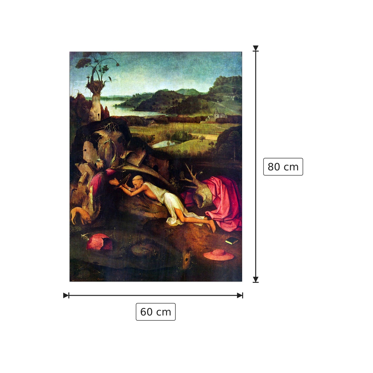 San Girolamo - Bosch Hieronymus - cm 60x80 - Pannello in MDF