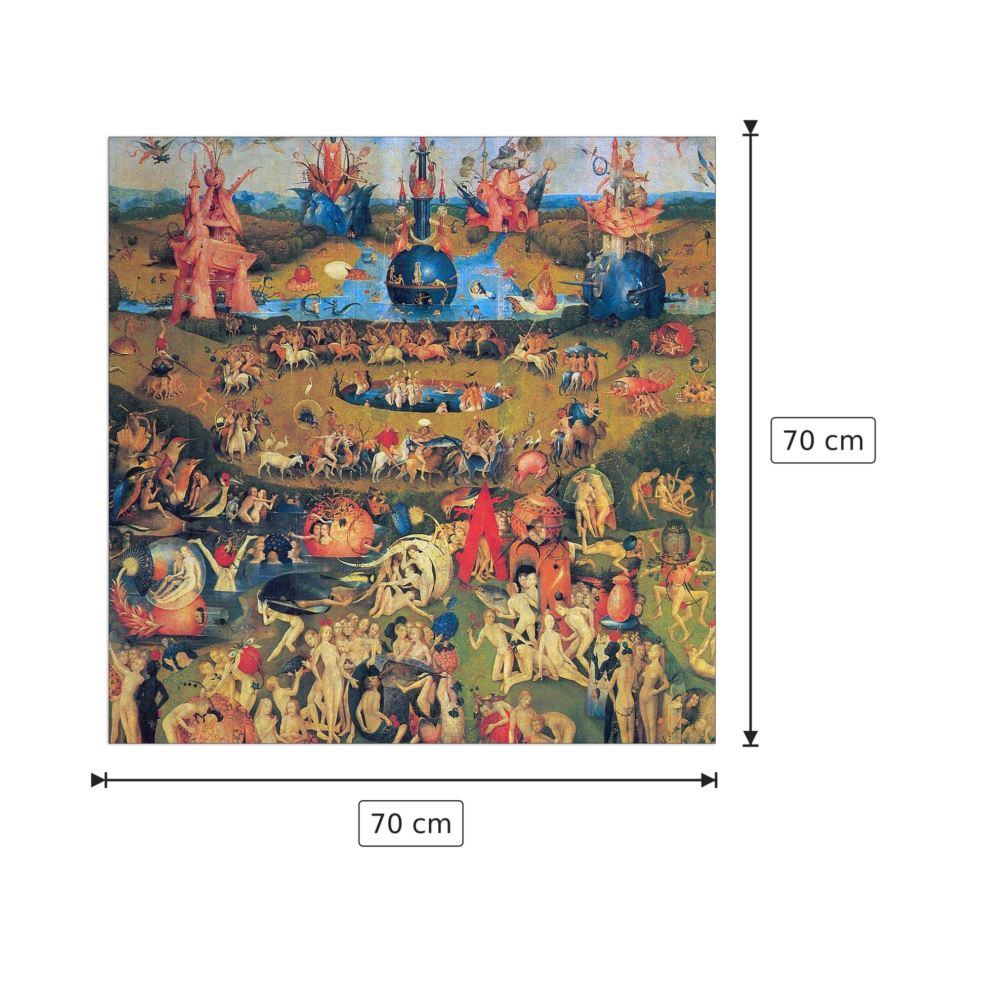 Il giardino delle delizie - Bosch Hieronymus - cm 70x70 - Pannello in MDF