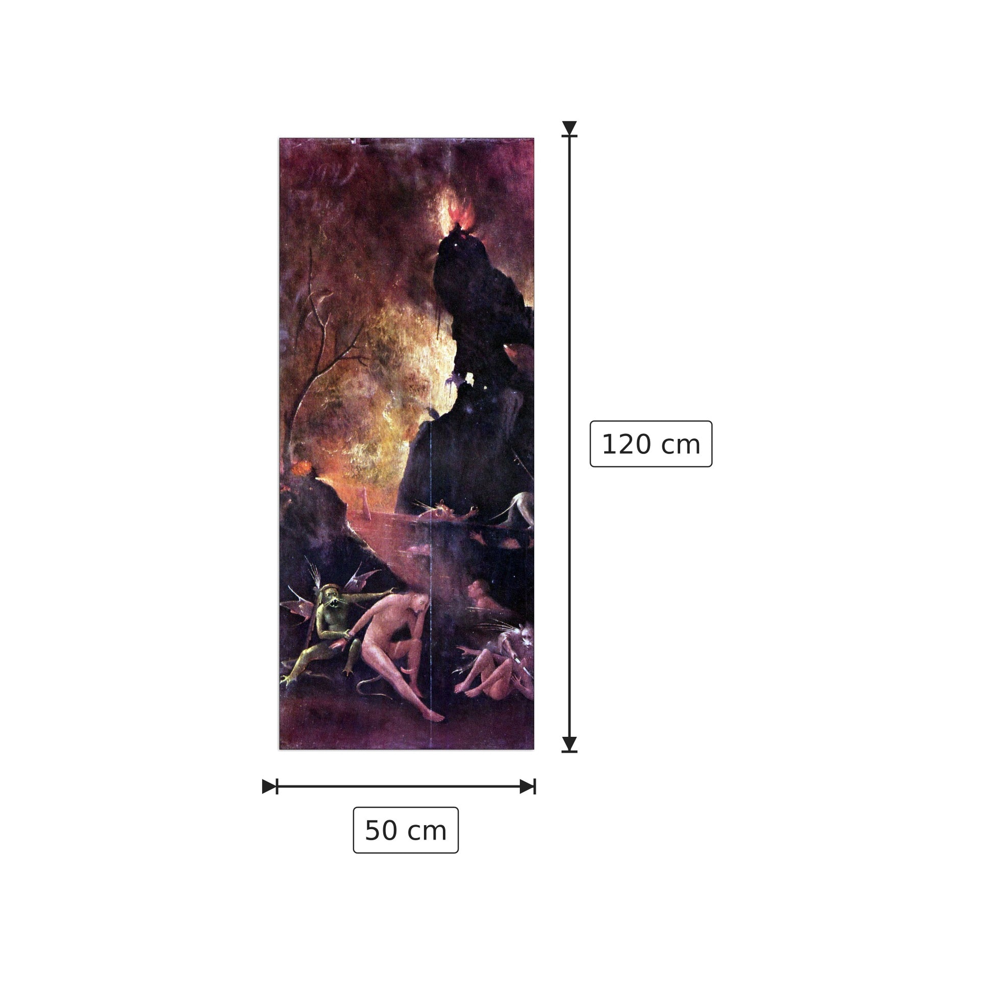 L'inferno del riposo - Bosch Hieronymus - cm 50x120 - Pannello in MDF