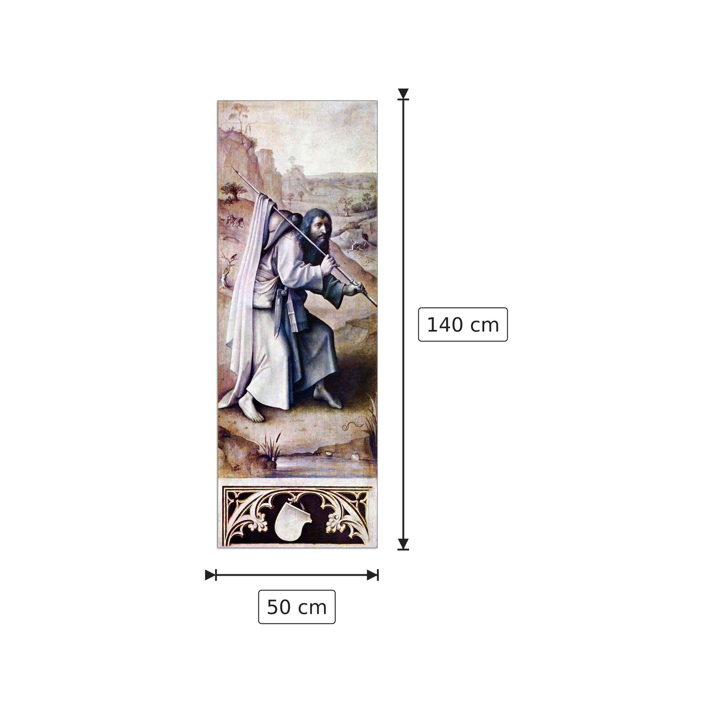 Trittico della corte del mondo - Santiago di Compostela - Bosch Hieronymus - cm 50x140 - Pannello in MDF