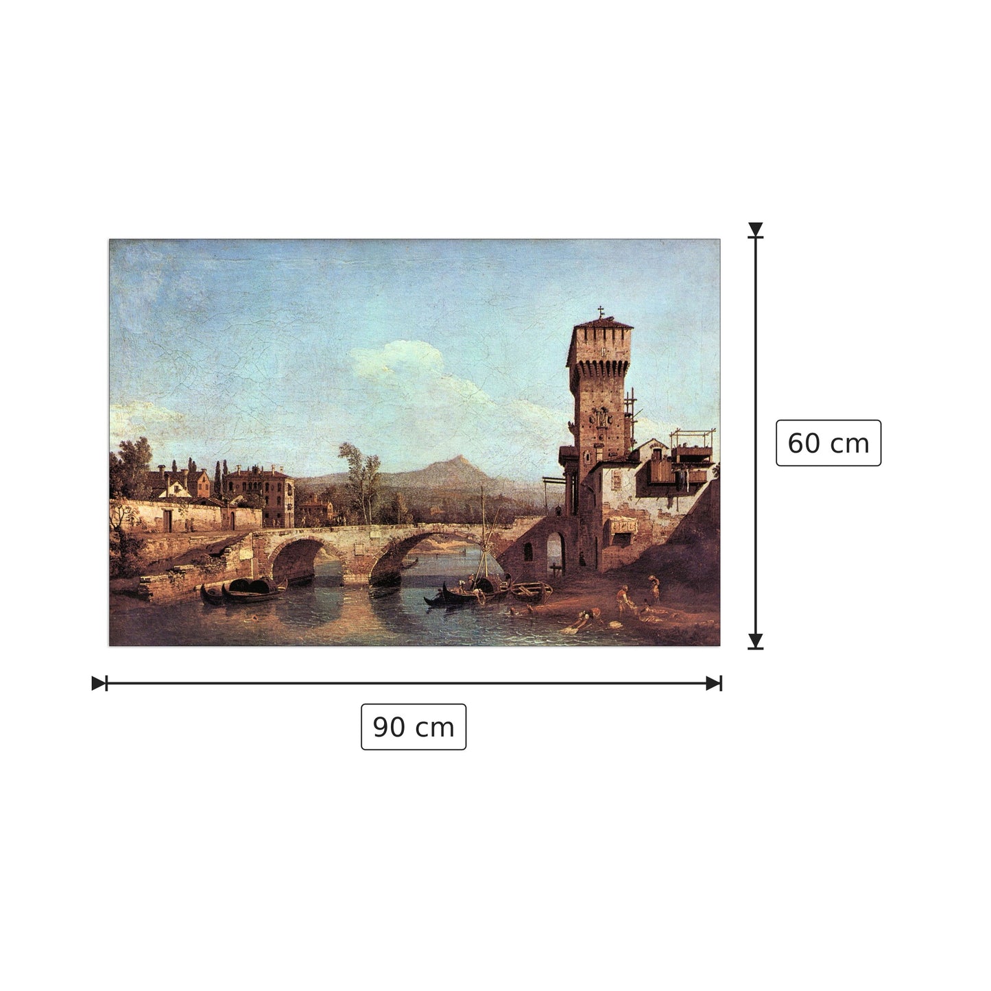 Capriccio veneto - Canaletto - cm 90x60 - Pannello in MDF