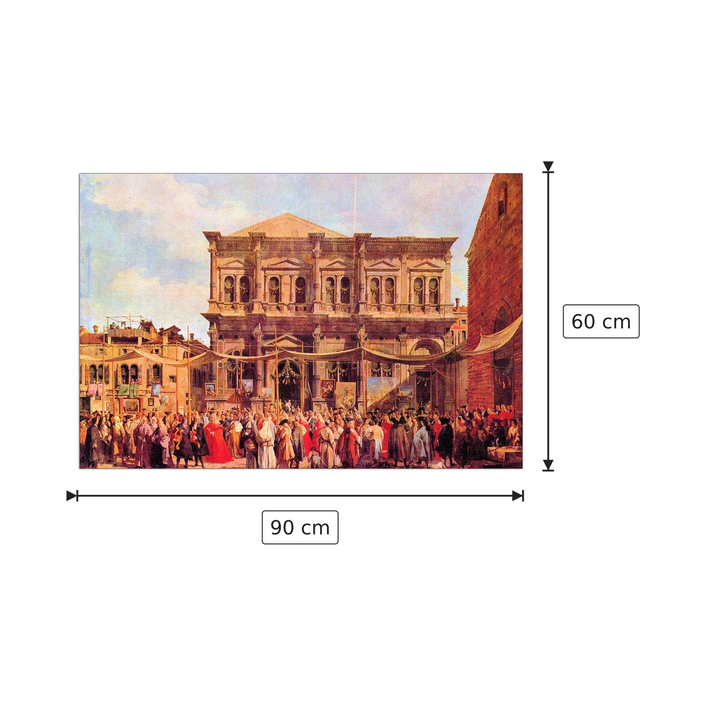 Festa di San Rocco - Canaletto - cm 90x60 - Pannello in MDF