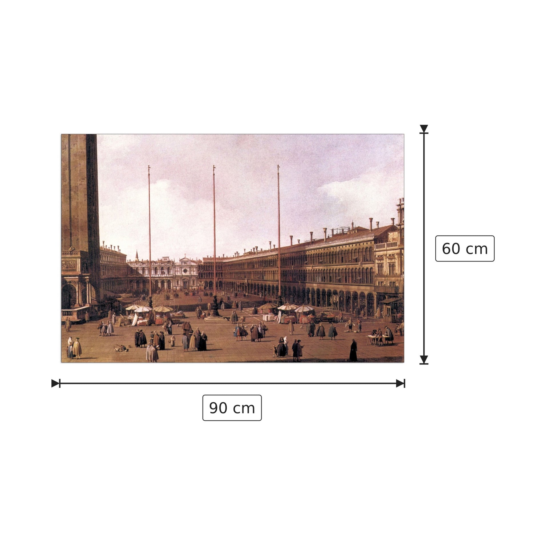 Piazza San Marco I - Canaletto - cm 90x60 - Pannello in MDF