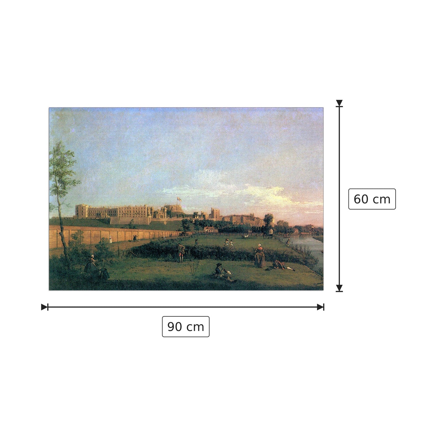 Castello di Windsor - Canaletto - cm 90x60 - Pannello in MDF