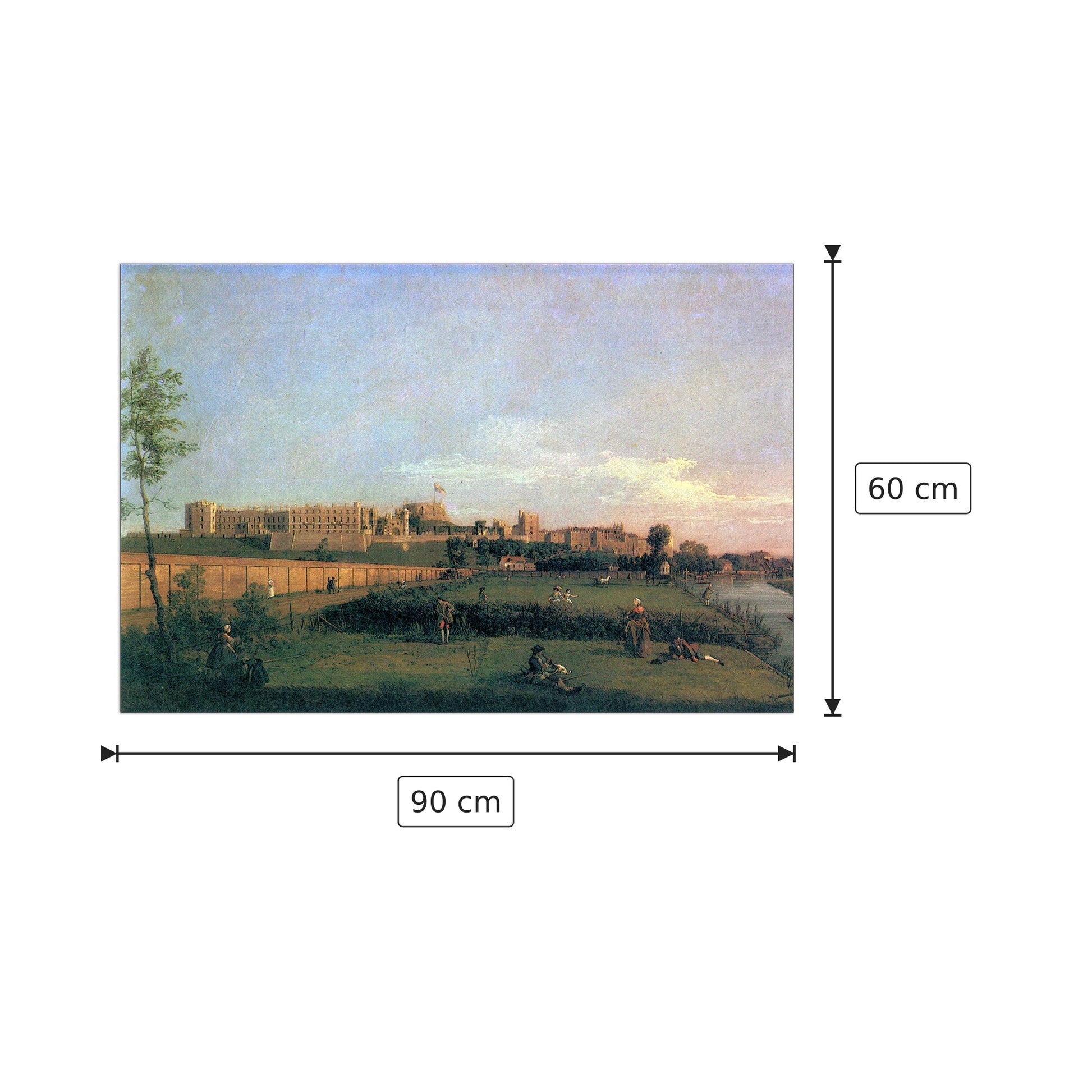Castello di Windsor - Canaletto - cm 90x60 - Pannello in MDF