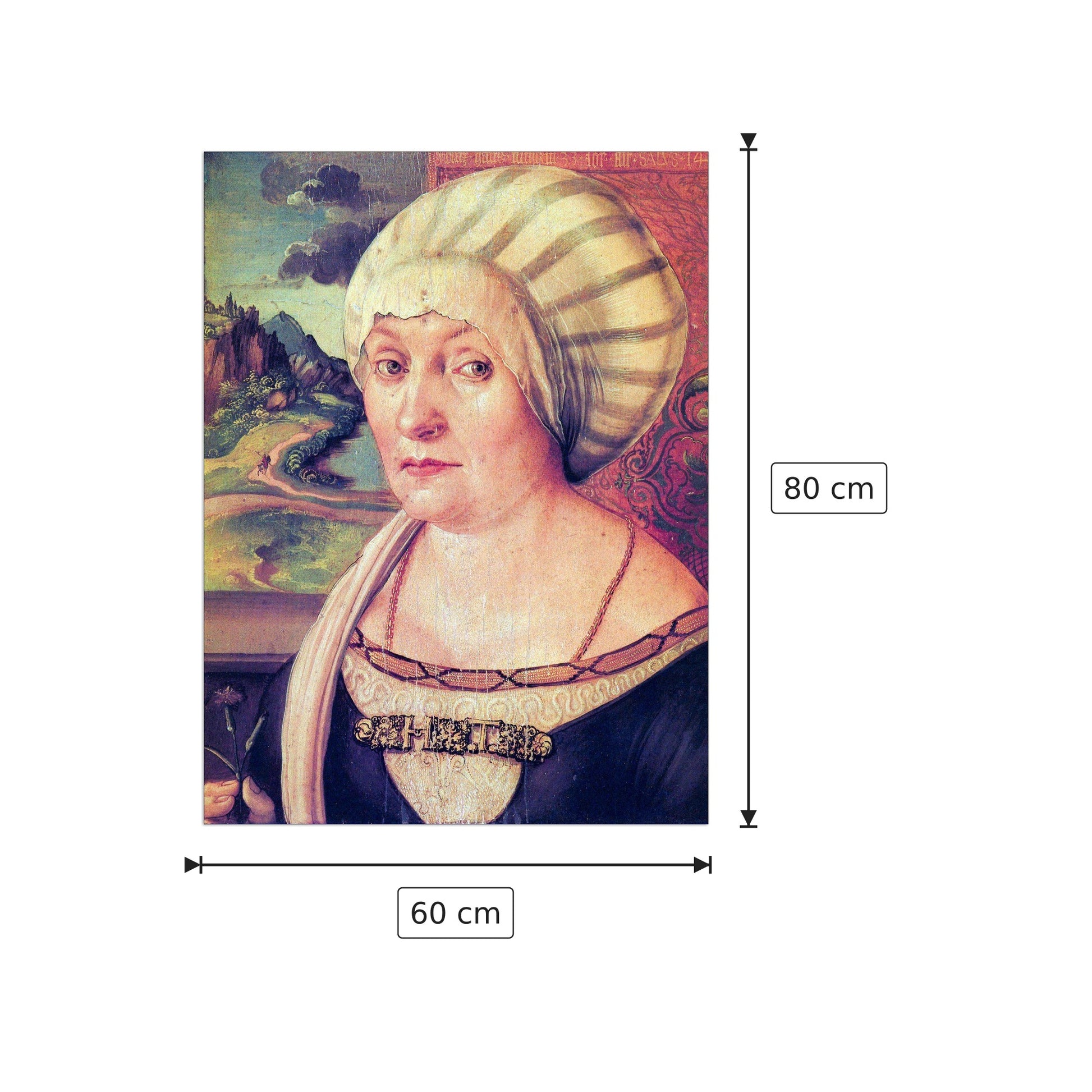 Ritratto di Felicitas Tucher - Albrecht Dürer - cm 60x80 - Pannello in MDF