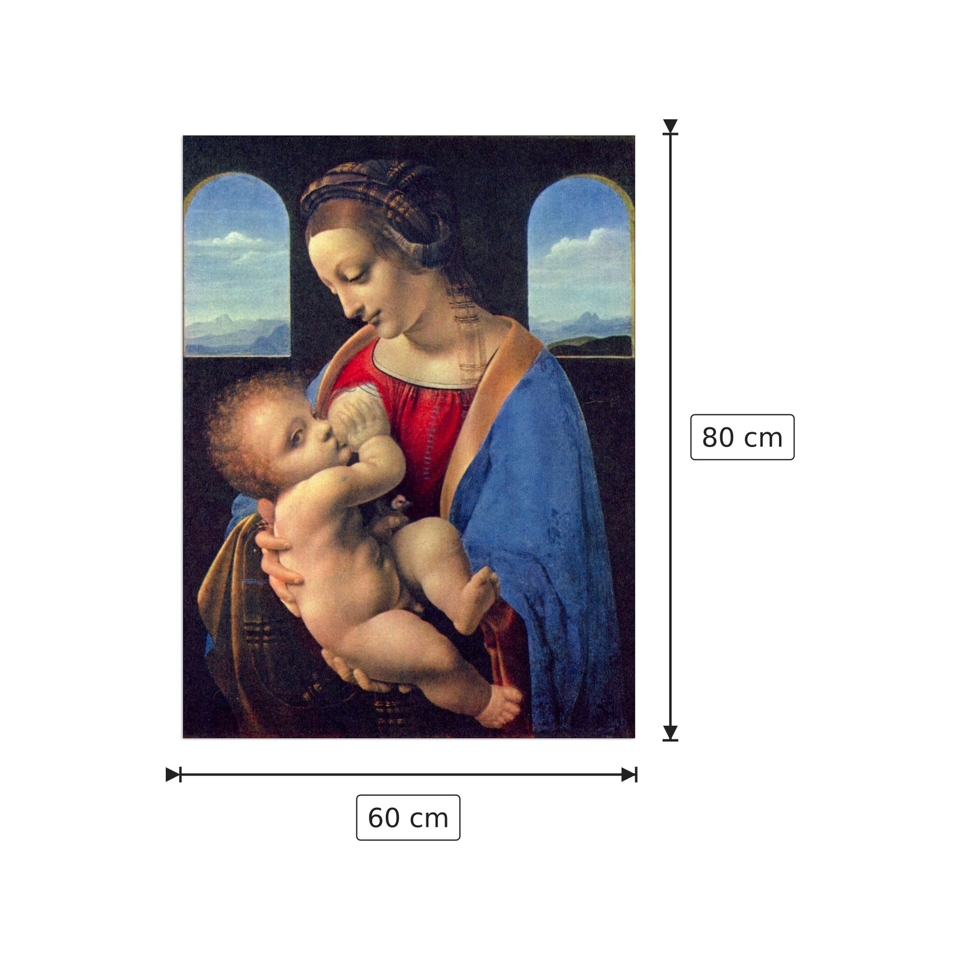 Madonna - Da Vinci Leonardo - cm 60x80 - Pannello in MDF