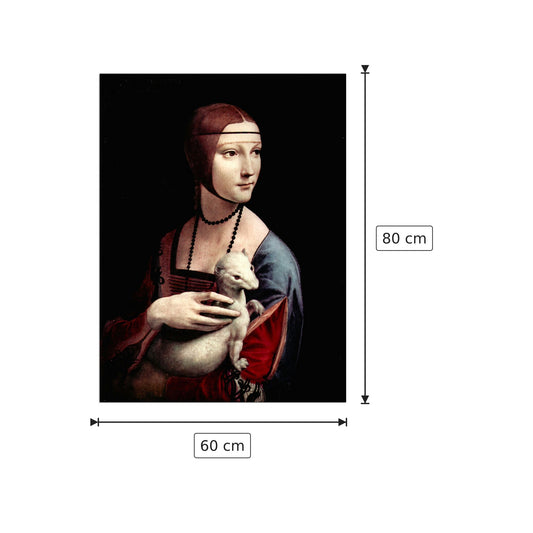 Dama con ermellino - Da Vinci Leonardo - cm 60x80 - Pannello in MDF