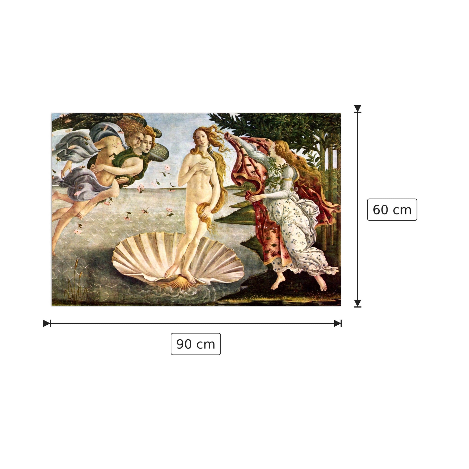 Nascita di Venere - Botticelli Sandro - cm 90x60 - Pannello in MDF