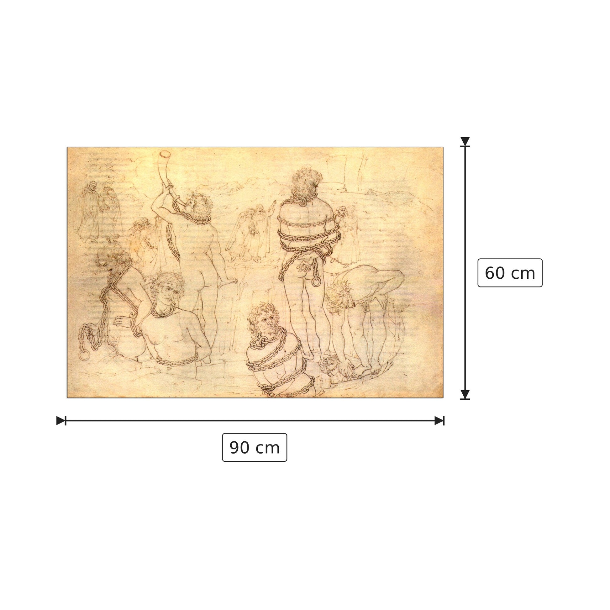 Dante e Virgilio - Botticelli Sandro - cm 90x60 - Pannello in MDF