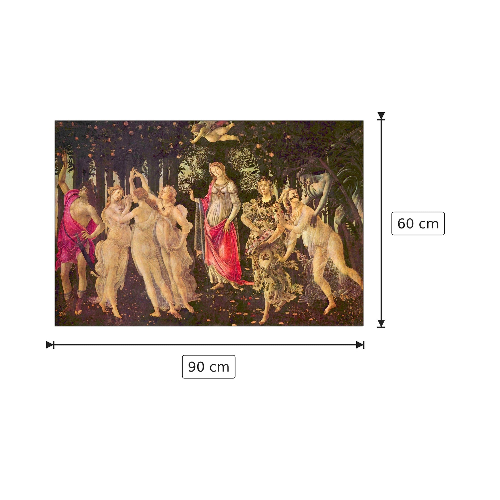 Primavera - Botticelli Sandro - cm 90x60 - Pannello in MDF