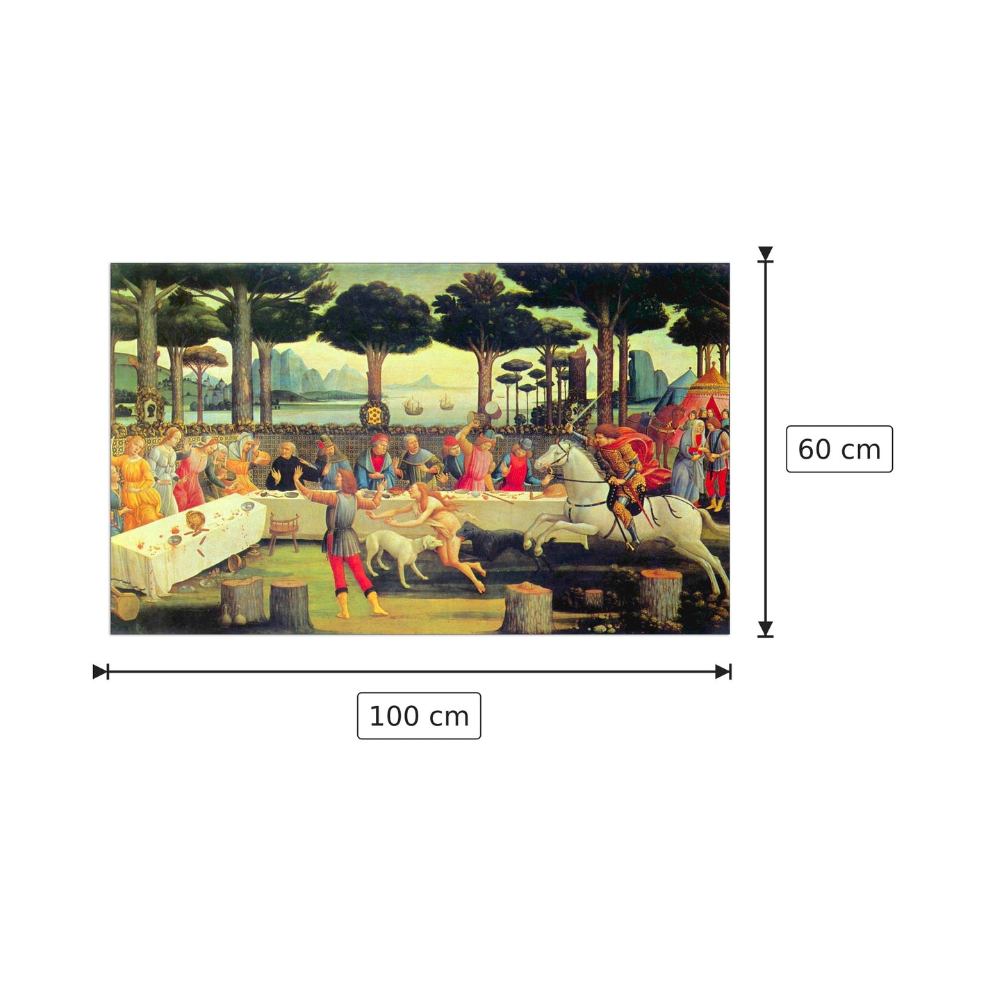 Episodio dal Decameron - Botticelli Sandro - cm 100x60 - Pannello in MDF