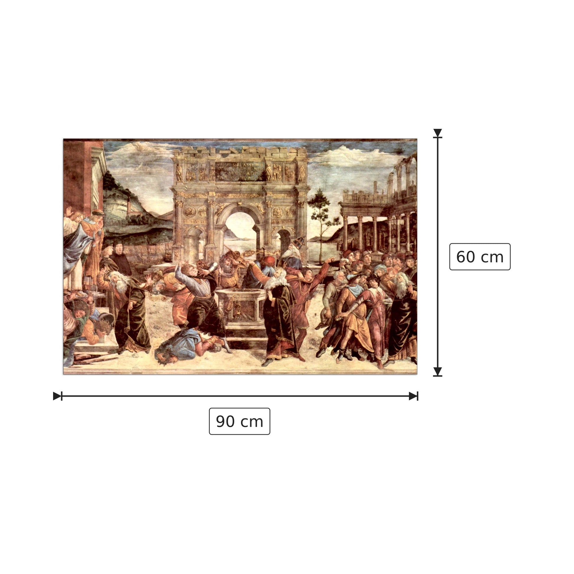 Castigo dei leviti - Botticelli Sandro - cm 90x60 - Pannello in MDF