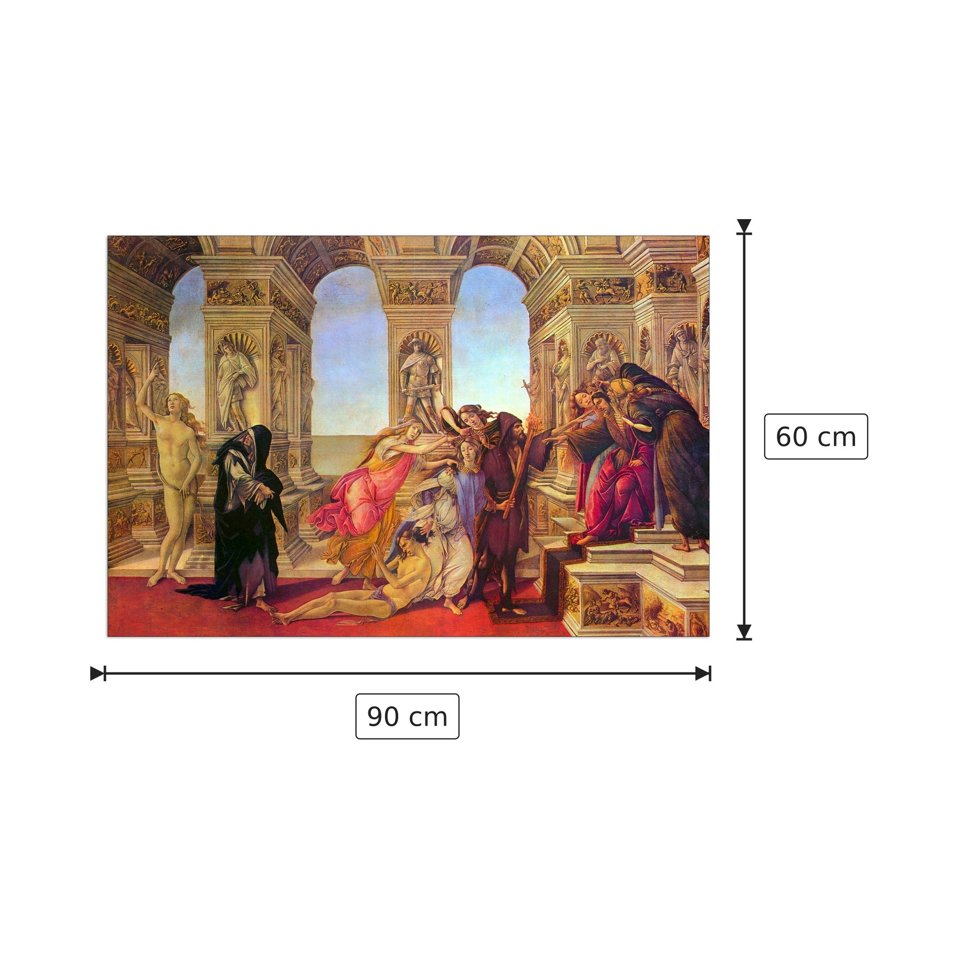 La calunnia - Botticelli Sandro - cm 90x60 - Pannello in MDF