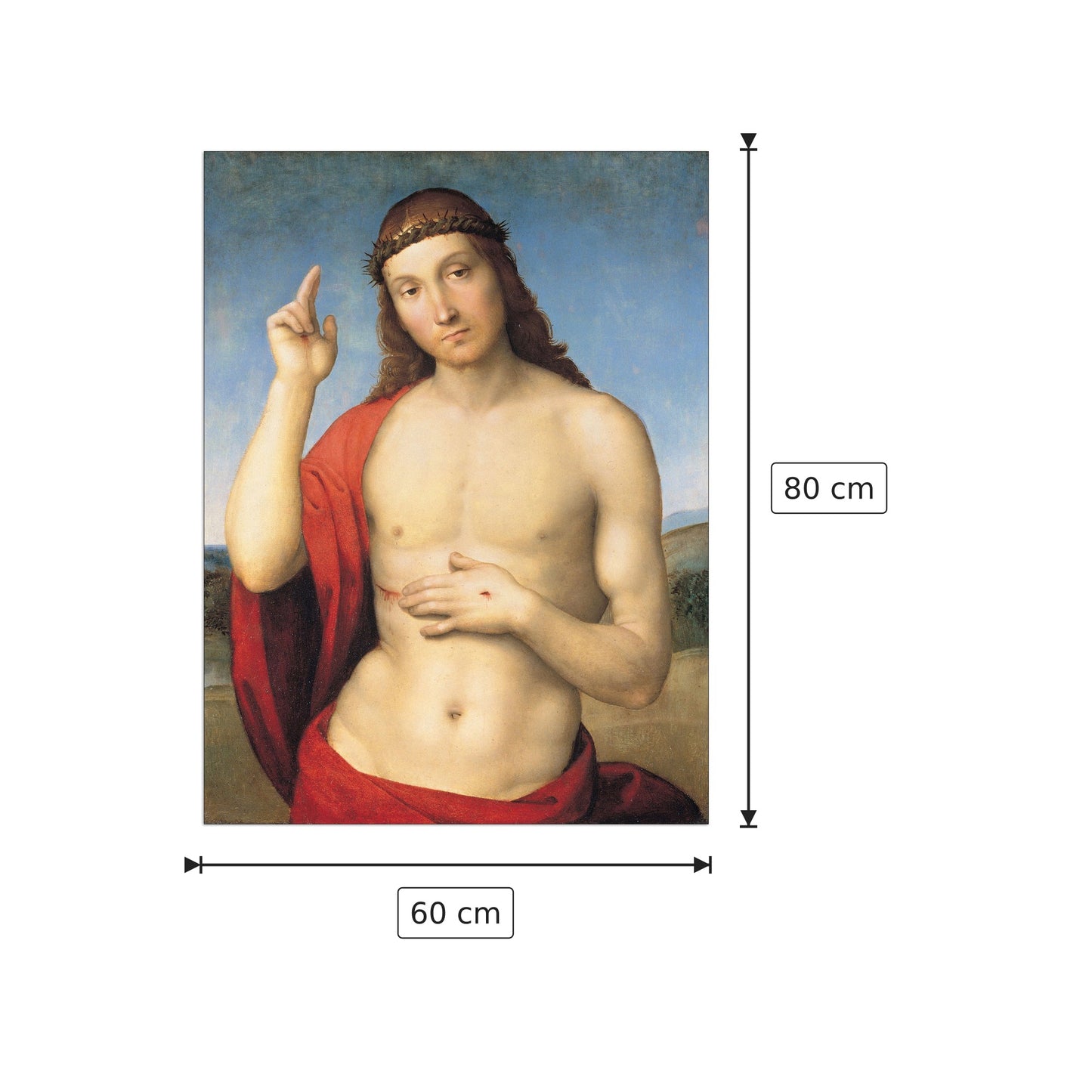 cristo benedicente - Sanzio Raffaello - cm 60x80 - Pannello in MDF
