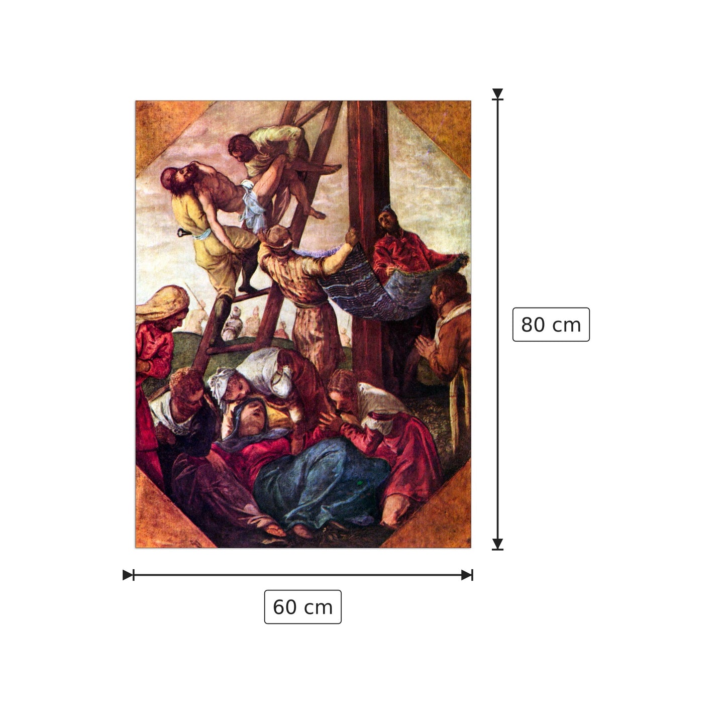 Deposizione di Cristo - Tintoretto - cm 60x80 - Pannello in MDF