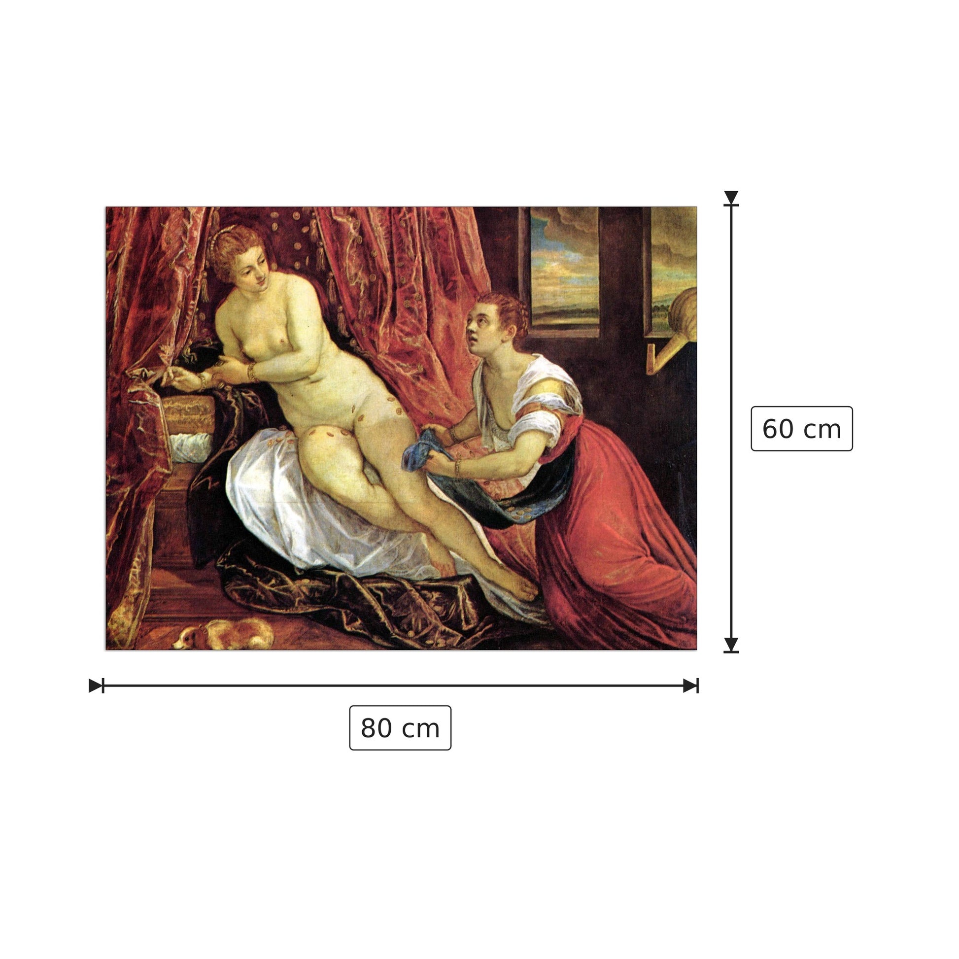 Danae - Tintoretto - cm 80x60 - Pannello in MDF