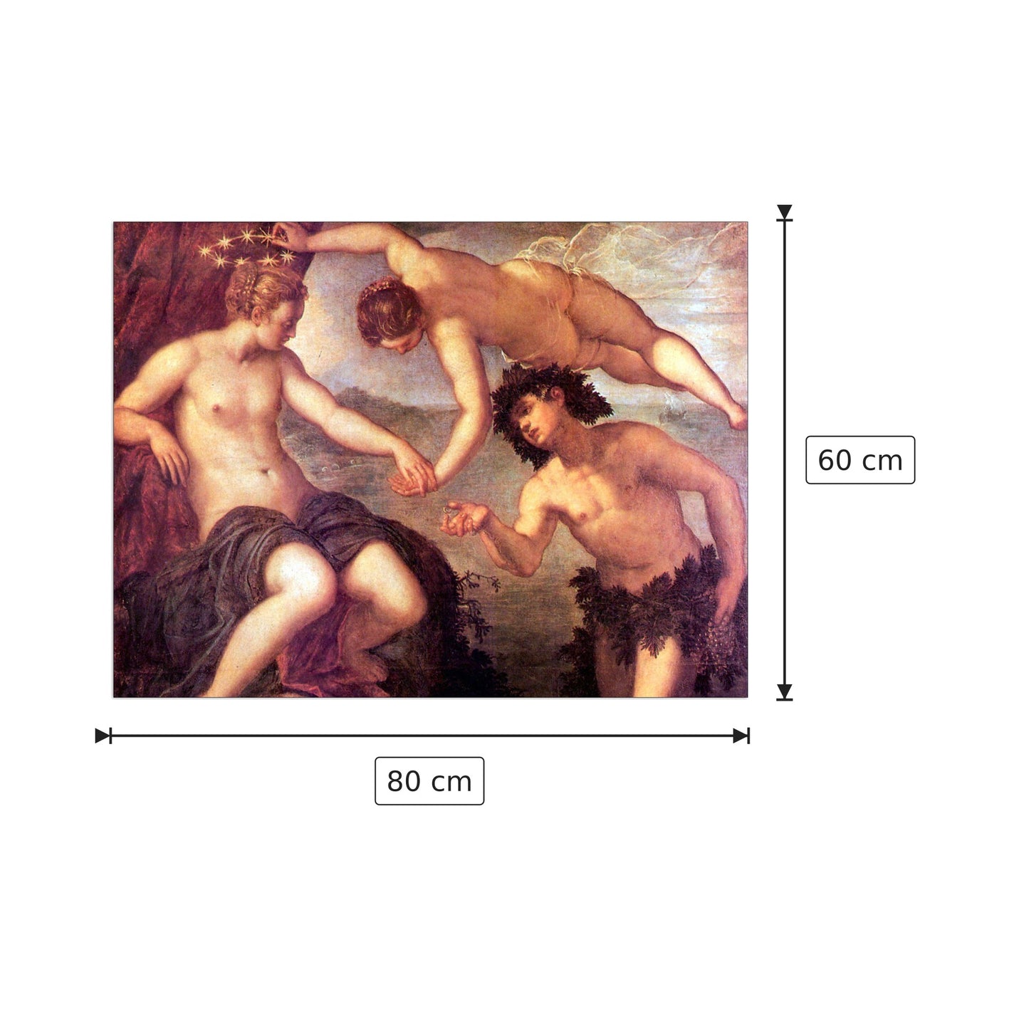 Bacco e Arianna - Tintoretto - cm 80x60 - Pannello in MDF