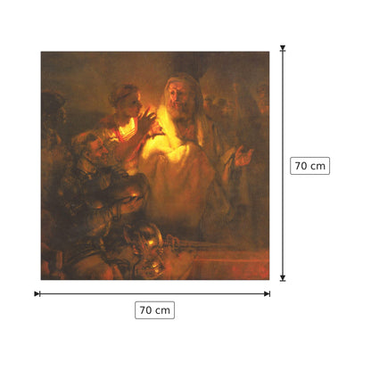 Il rinnegamento di San Pietro - Rembrandt - cm 70x70 - Pannello in MDF
