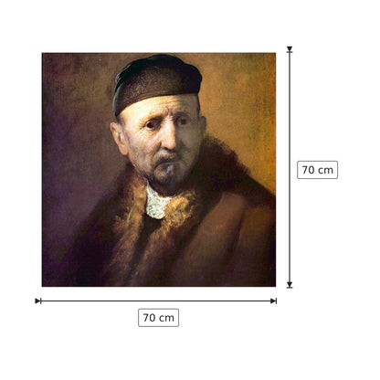Busto di vecchio con berretto - Rembrandt - cm 70x70 - Pannello in MDF