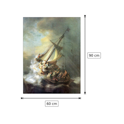 Cristo nella tempesta sul mare di Galilea - Rembrandt - cm 60x90 - Pannello in MDF