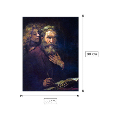 San Matteo e l'angelo - Rembrandt - cm 60x80 - Pannello in MDF