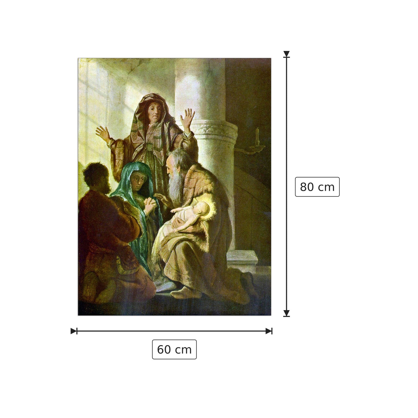 Anna e Simeone al tempio - Rembrandt - cm 60x80 - Pannello in MDF