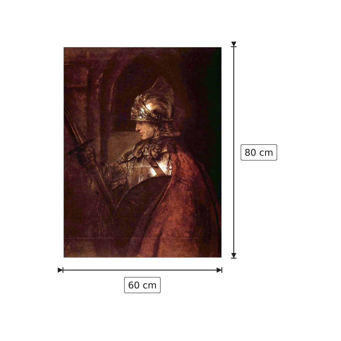 Uomo con armi - Rembrandt - cm 60x80 - Pannello in MDF