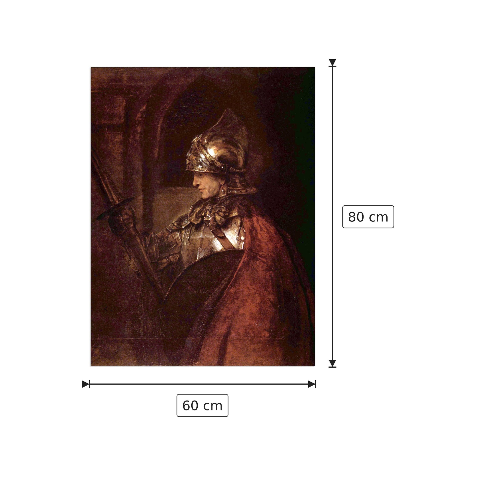 Uomo con armi - Rembrandt - cm 60x80 - Pannello in MDF