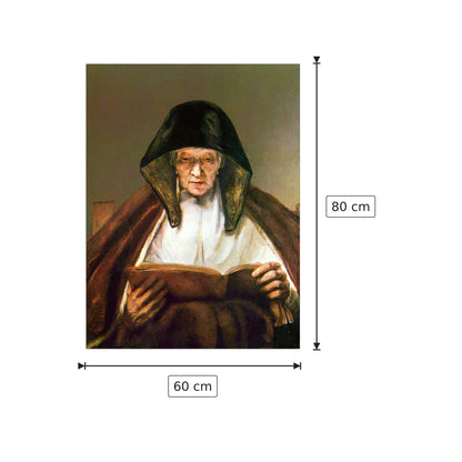 Vecchia donna che legge - Rembrandt - cm 60x80 - Pannello in MDF