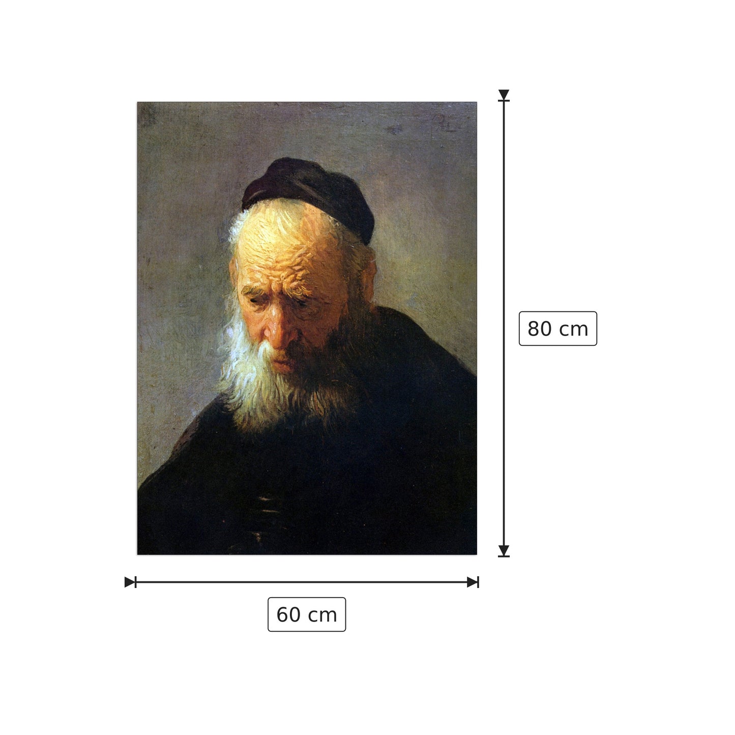 Ritratto di Vaters - Rembrandt - cm 60x80 - Pannello in MDF