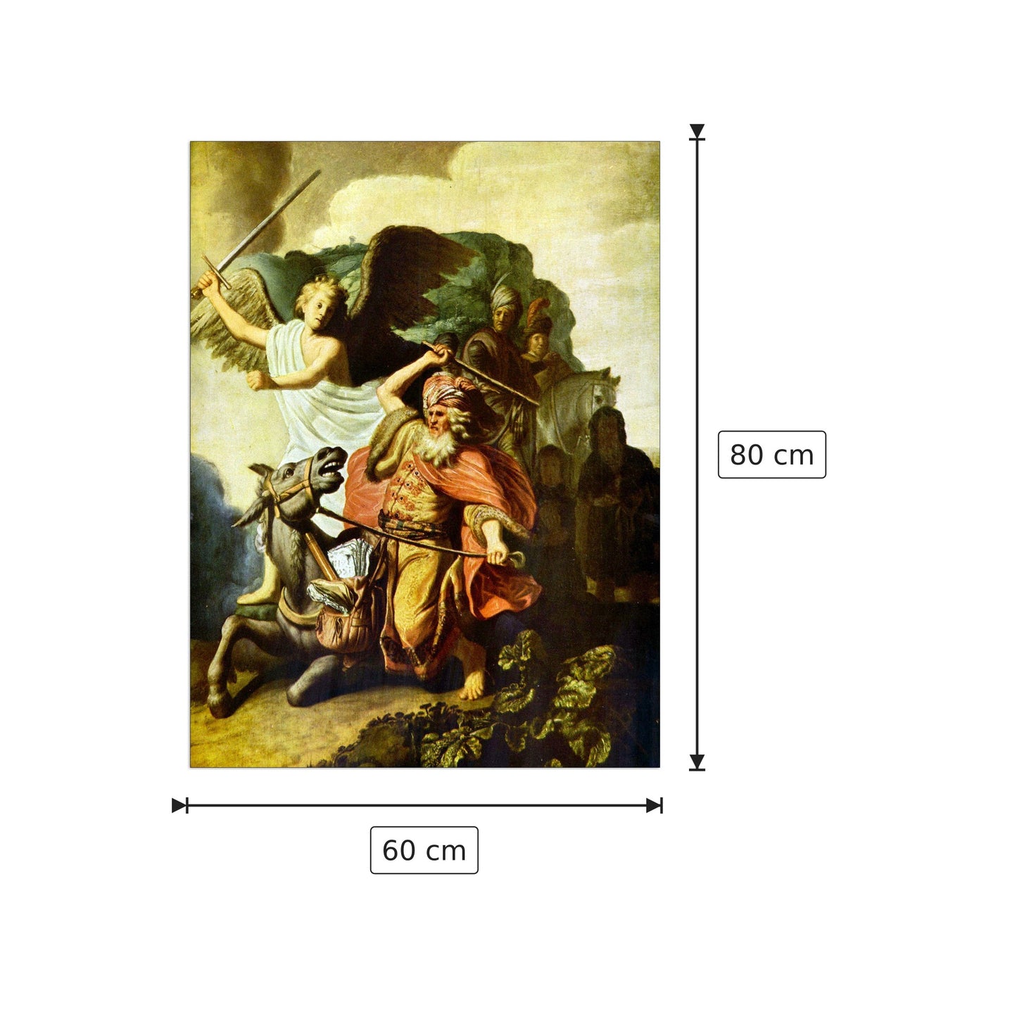 Balaam e l'asino - Rembrandt - cm 60x80 - Pannello in MDF