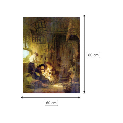 La sacra famiglia - Rembrandt - cm 60x80 - Pannello in MDF