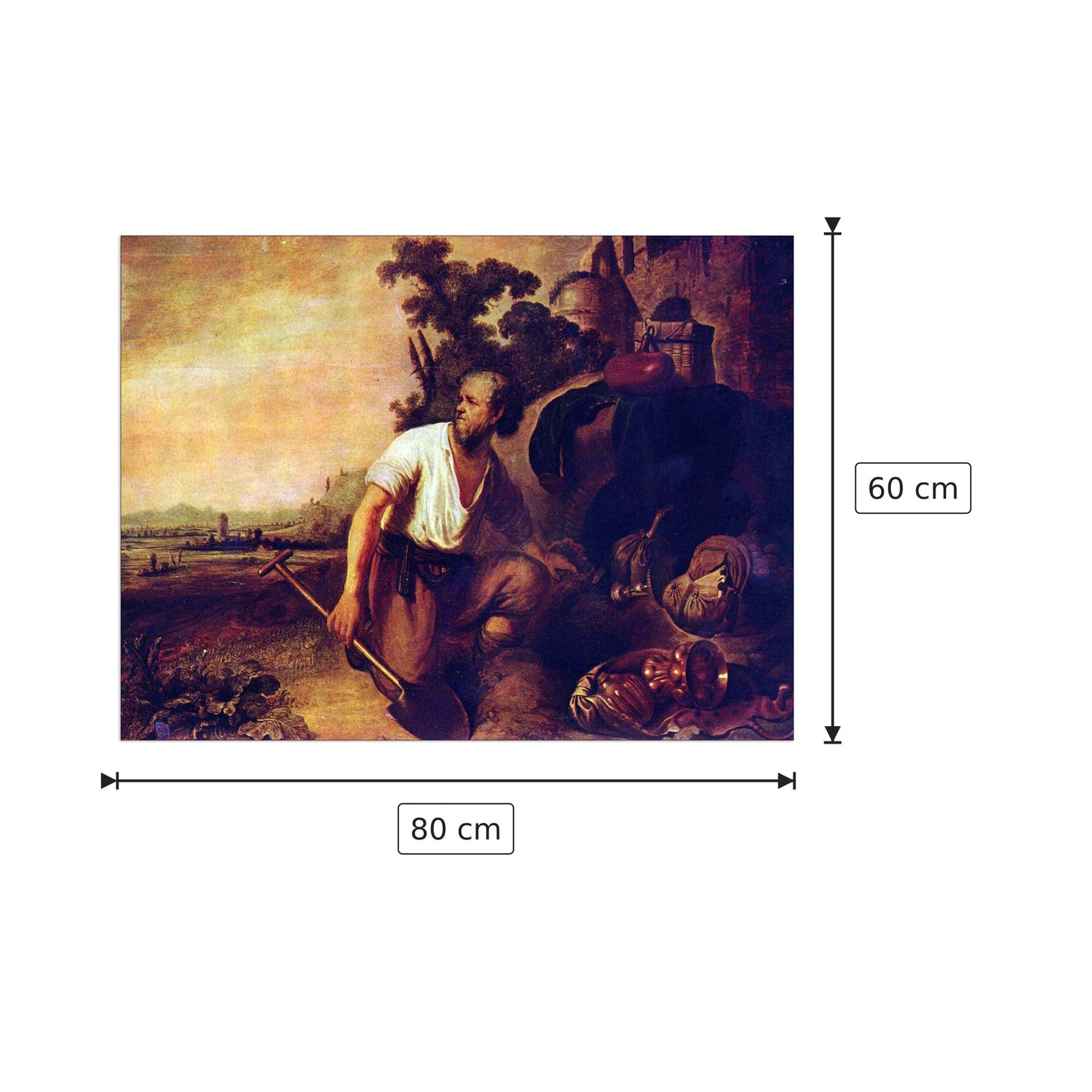 La parabola dei tesori sepolti - Rembrandt - cm 80x60 - Pannello in MDF