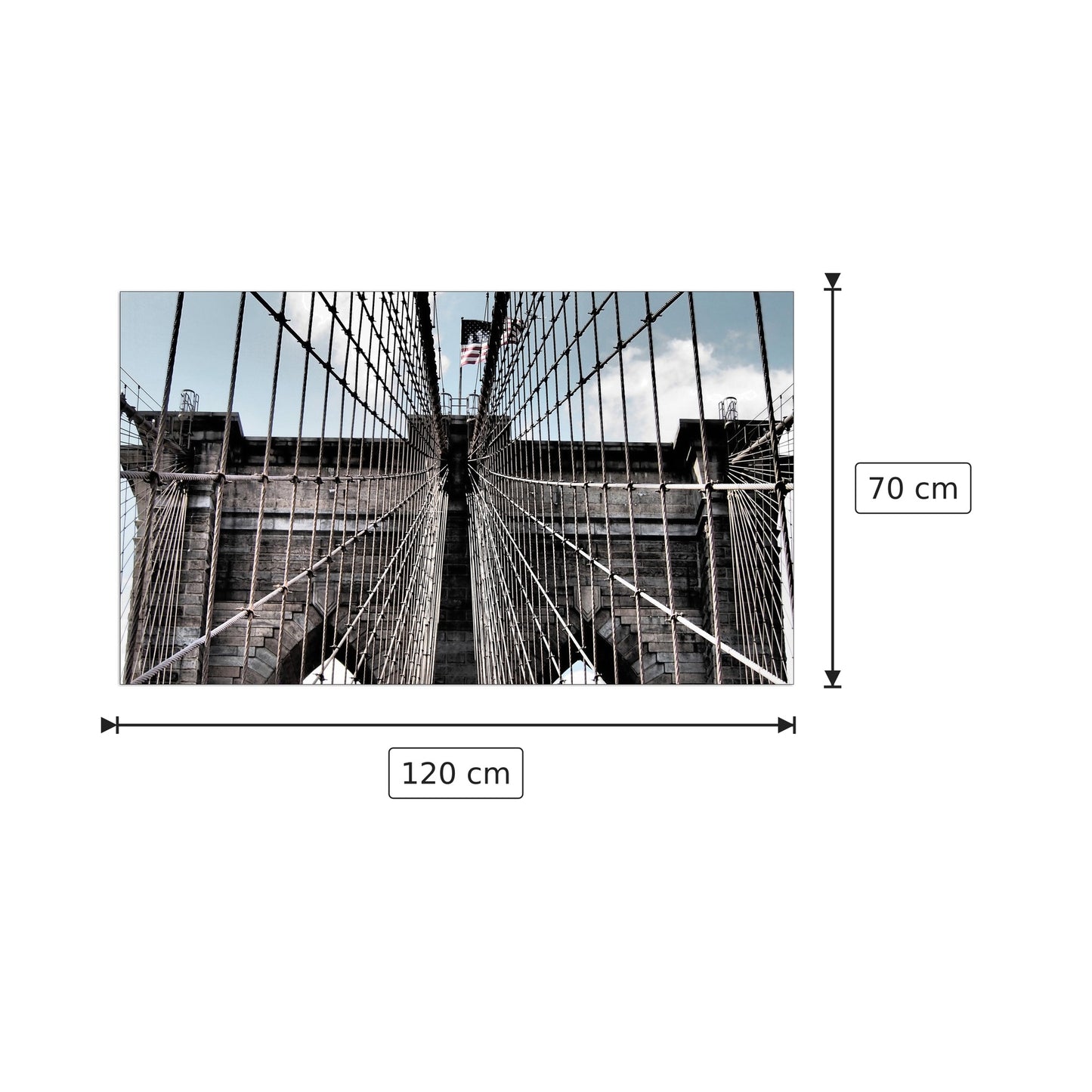 Brooklyn Bridge - Art Studio - cm 120x70 - Pannello in MDF