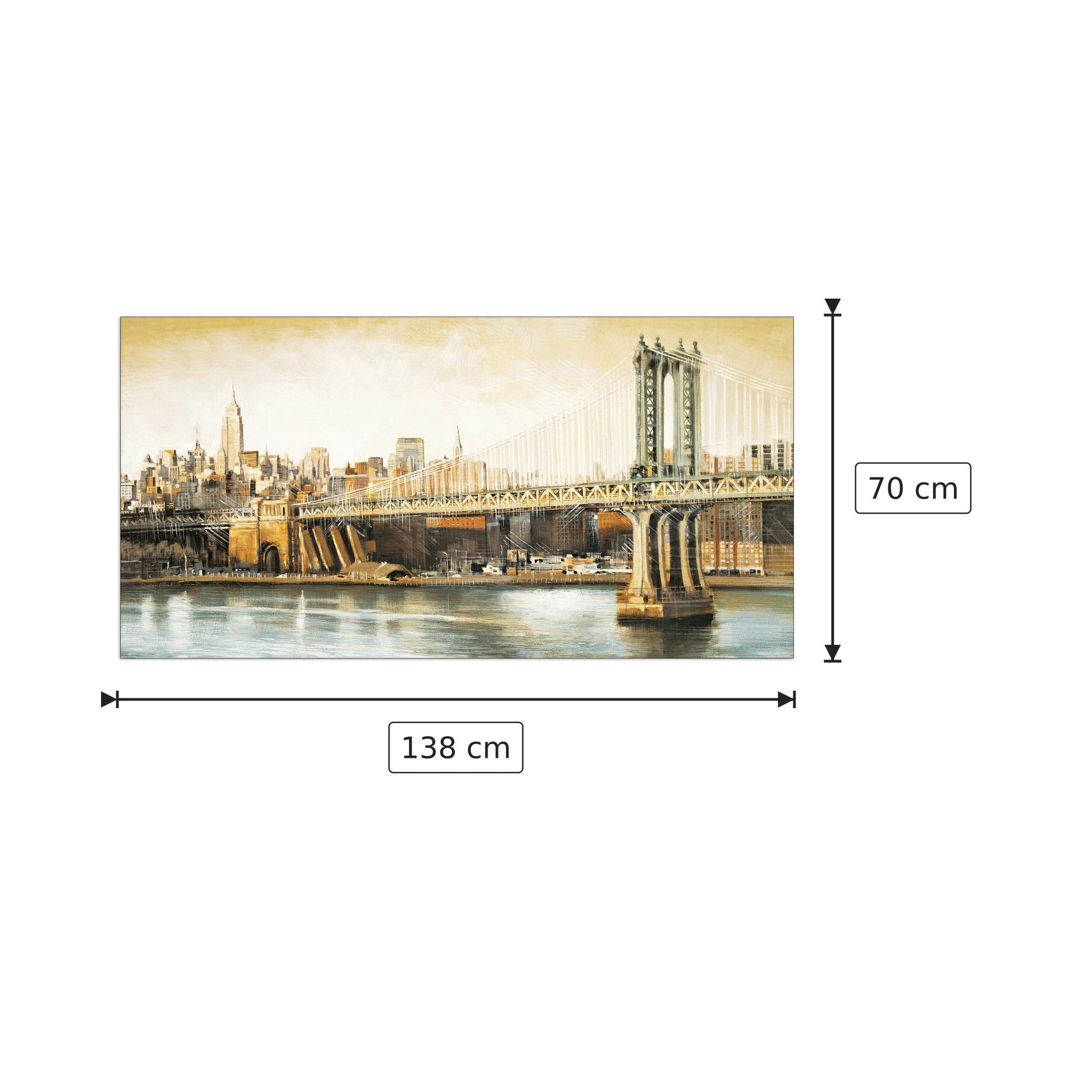 Vista del ponte di Manhattan - DANIELS - cm 138x70 - Pannello in MDF