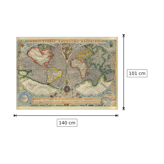 Mappamondo - NULL - cm 140x101 - Pannello in MDF