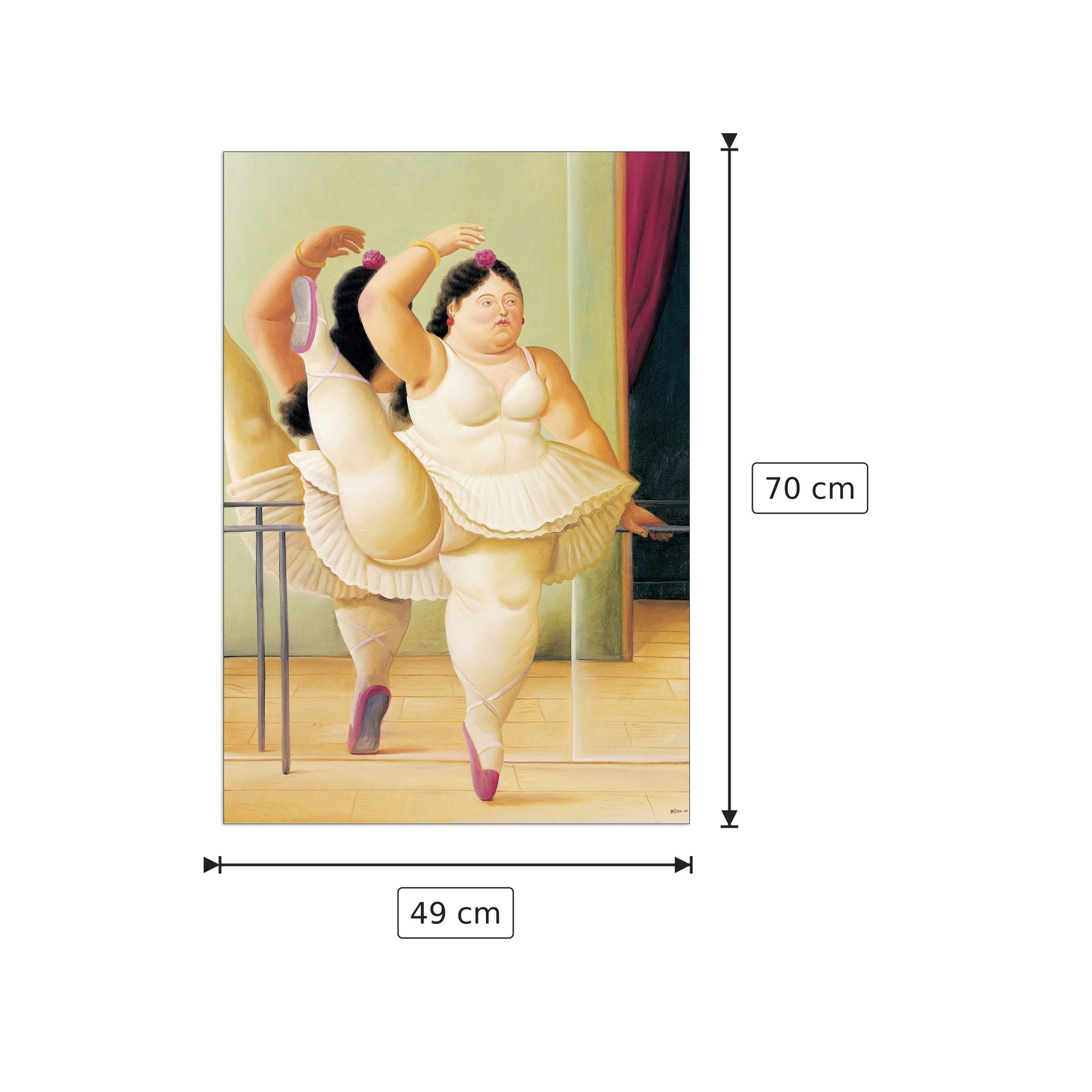 Ballerina alla sbarra - BOTERO - cm 49x70 - Pannello in MDF